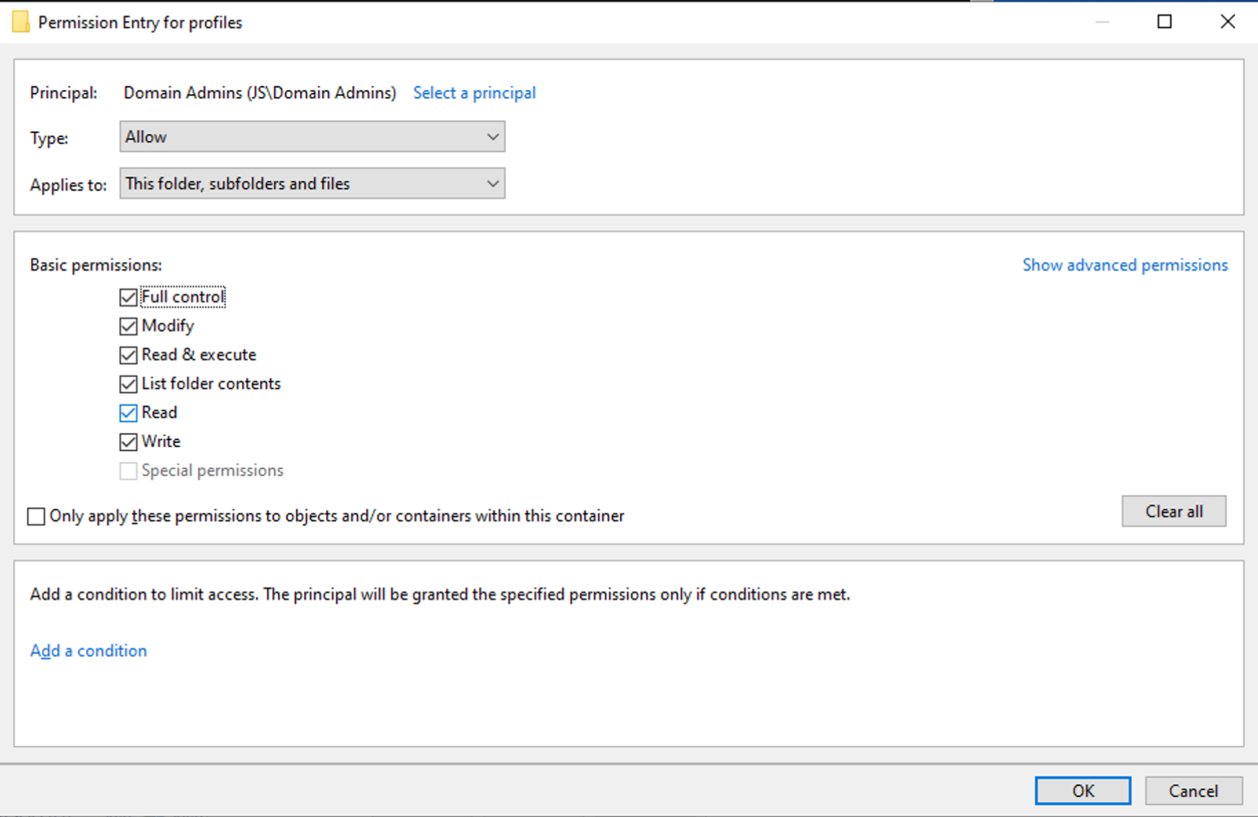 Domain Admins permissions