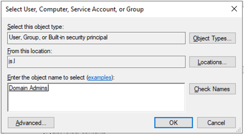 Select Domain Admins