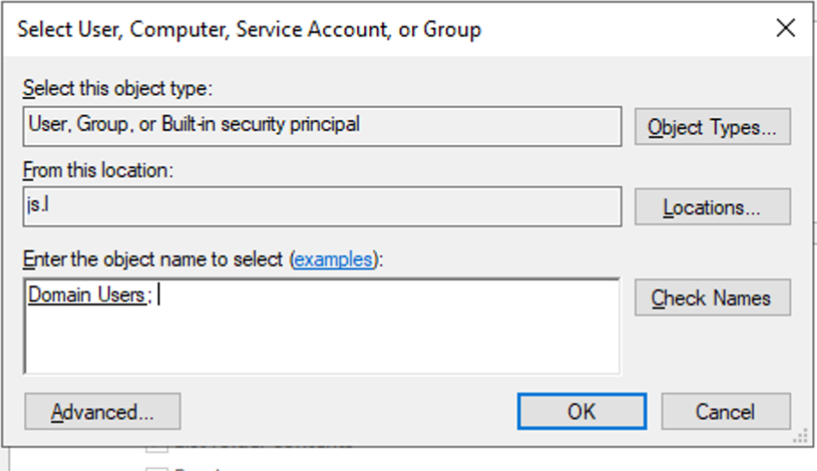 Select Domain Users