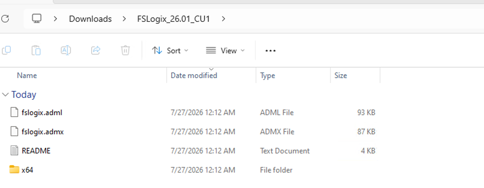 FSLogix download folder