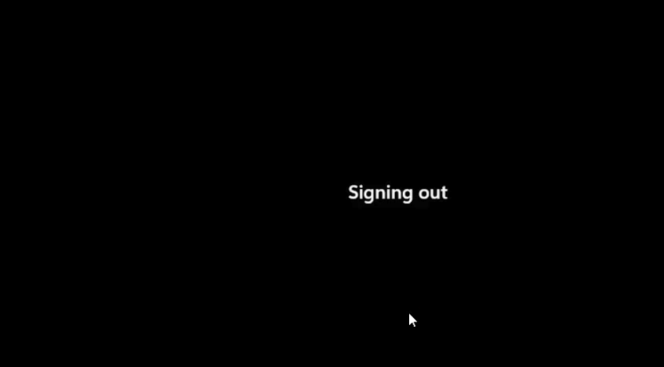 Windows signing out screen